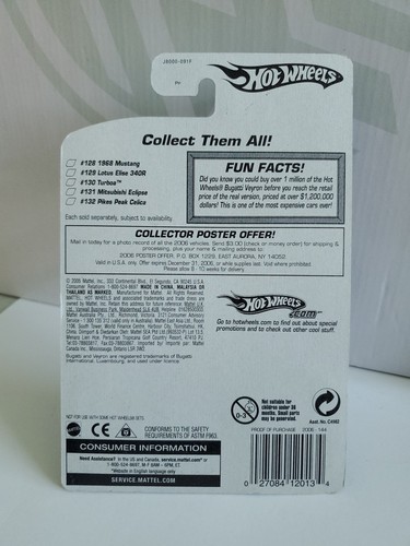 Hot Wheels 2006 - 144 Bugatti Veyron Silver/Blue - Faster Than Ever FTE - Picture 5 of 5