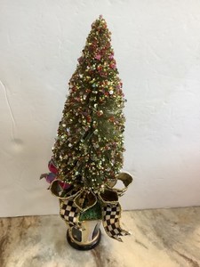 MacKenzie-Childs 12” Decorated Bottle Brush Cristmas Tree