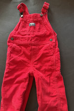 Vintage OshKosh B'gosh Red Corduroy Overalls Vestbak Toddler Size 24 Months Bibs