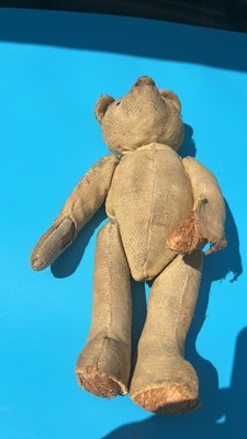 Antique Straw-Filled Jointed Mohair Teddy Bear