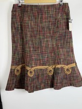 Requirements Multicolor Tweed Skirt Size 10 Flounce Hem Lined