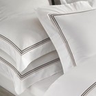White Pillow Shams Queen Size Set of 2, 100% Cotton Luxury Hotel Embroidered ...