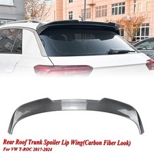 Carbon Look Rear Trunk Spoiler Lip Wing For Volkswagen T-ROC 2017-2024 2018