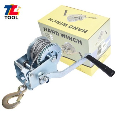 600Lbs Heavy Duty Steel Hand Winch Cable Crank Gear Winch ATV Boat Trailer