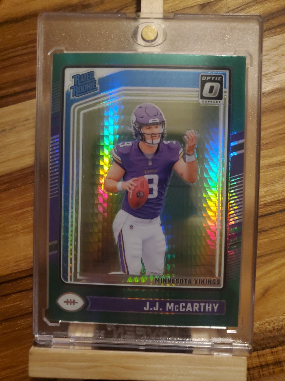 2024 Panini Donruss Optic - Rated Rookie J.J. McCarthy #235 Green Hyper Prizm...