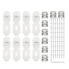8 Pcs Stainless Steel Padlock Hasp, 5 Inch Lock Hasp Latch, Silver