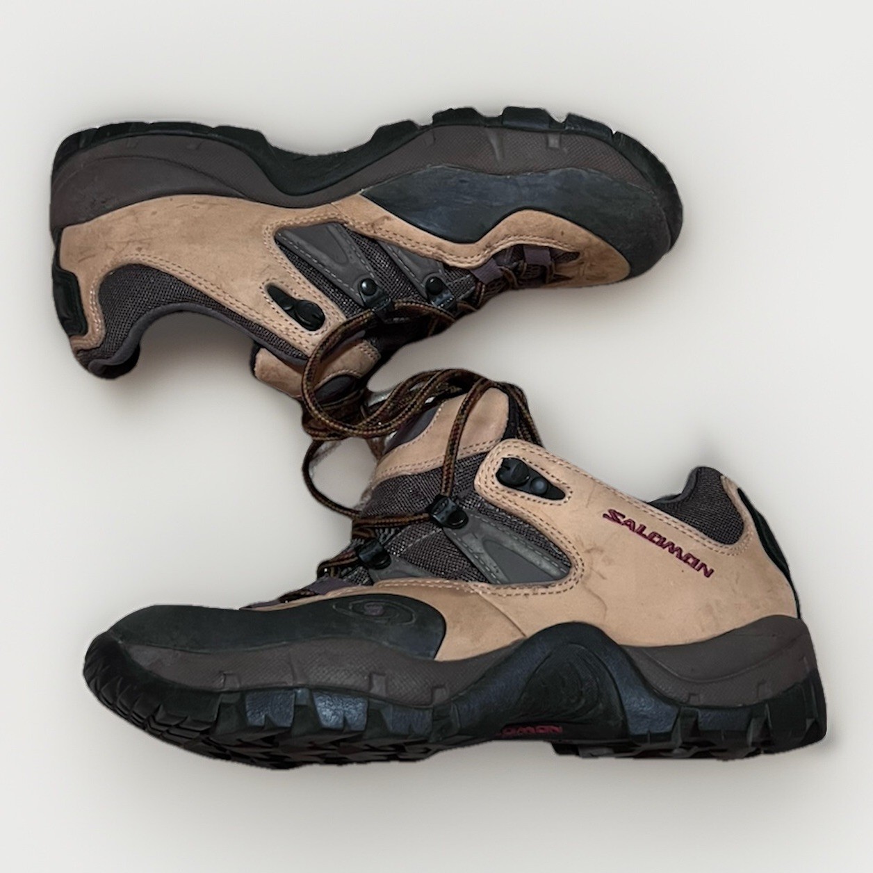 Scarpe da trekking Salomon Contagrip da donna taglia 8 5 in pelle marrone stivali da campeggio outdoor