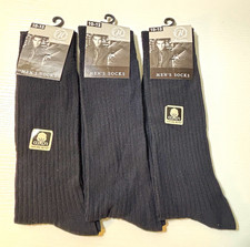 Vintage Deadstock National Men  s Dress Socks Black 10-13 3 Pair Bundle F-210