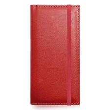 Leather Checkbook Cover for Top  Side Tear Registers Duplicate Checks with Pl...