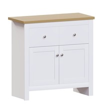 Arlington Sideboard Buffet Table Cupboard Cabinet Engineered Wood (White & Oak 2
