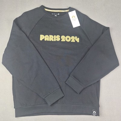 Paris 2024 Olympic Games Sweatshirt Size 2XL Black Chenille Patch Official NWT
