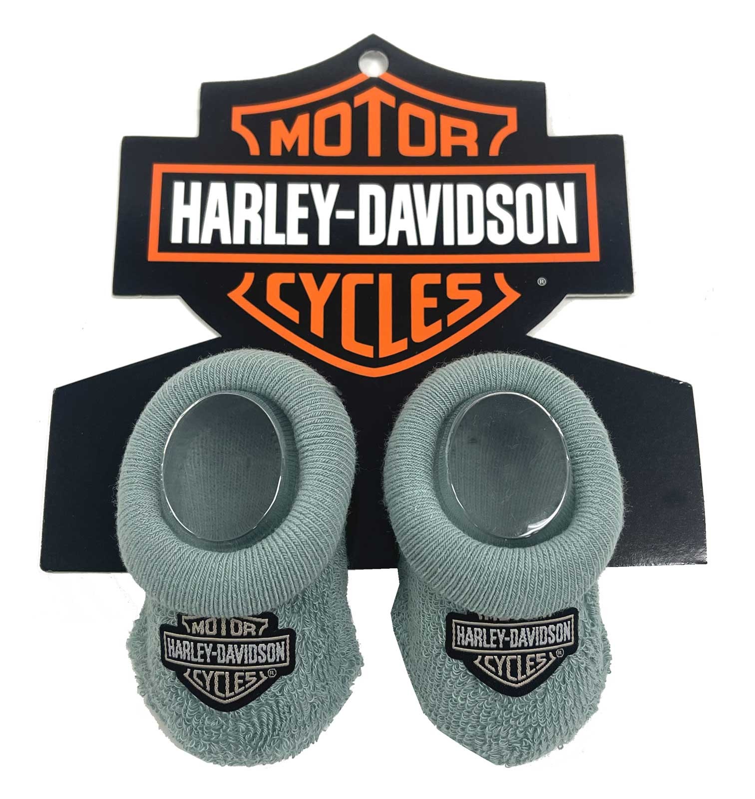 Harley-Davidson Baby Girls' Bar & Shield Patch Newborn Booties Socks, Green