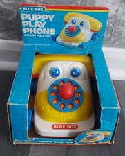 Blue-Box Toys Vintage Retro - Pull Along Puppy Play Phone - Boxed - Collectable!