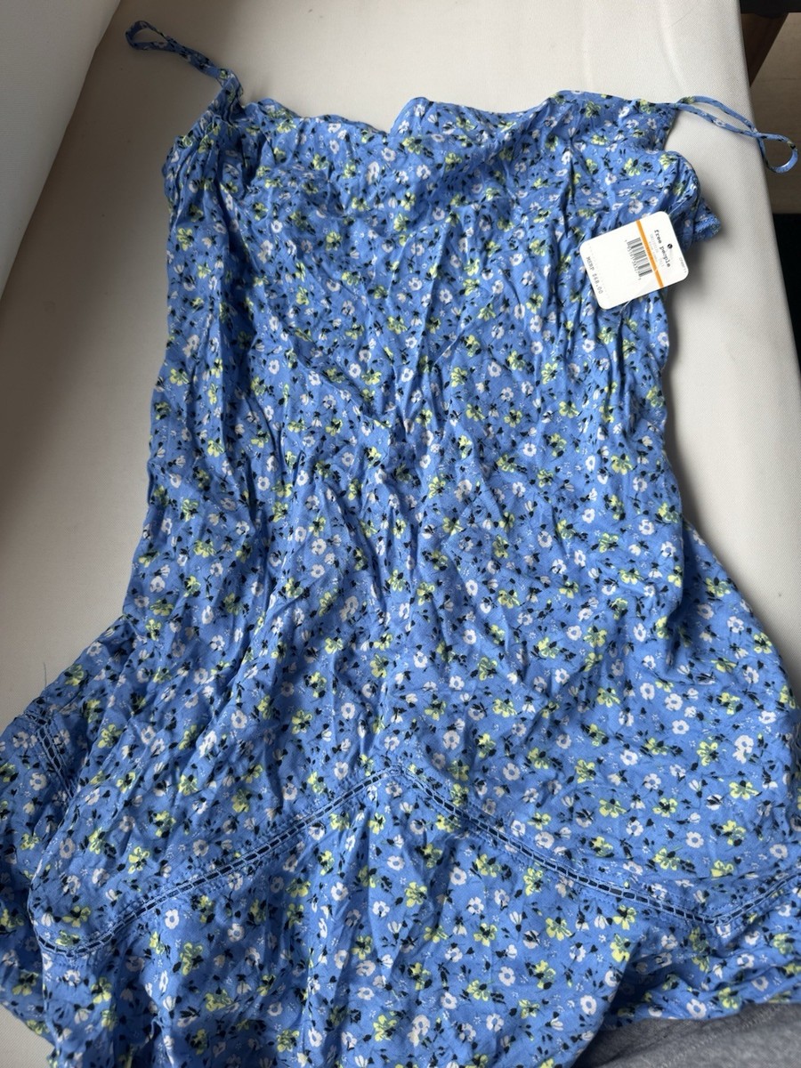light blue a line mini dress Bow-Detail A-Line Mini Dress in Powder Blue Stripe - 2