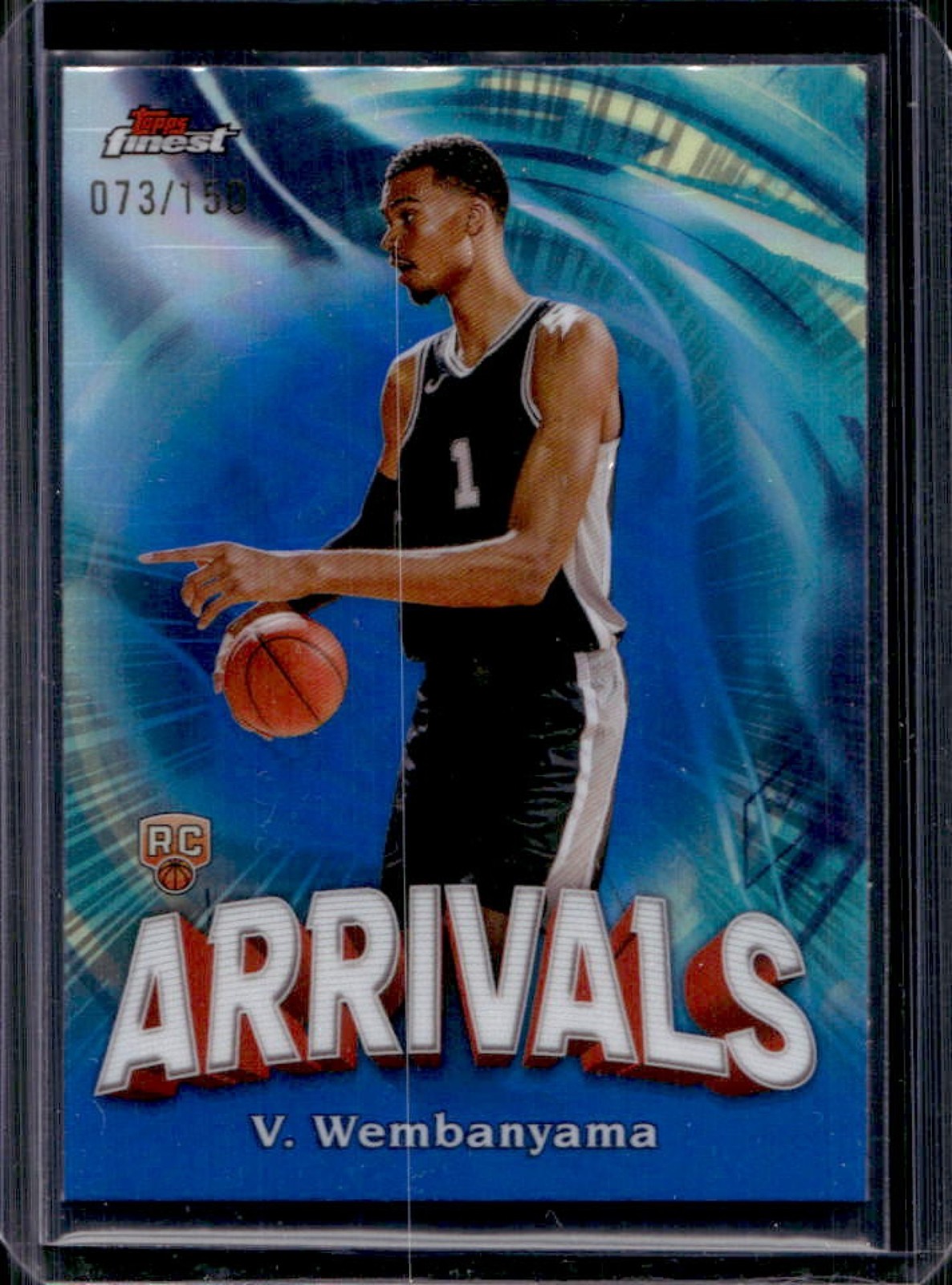 2023-24 Finest Victor Wembanyama Arrivals RC Blue Refractor #73/150 Spurs