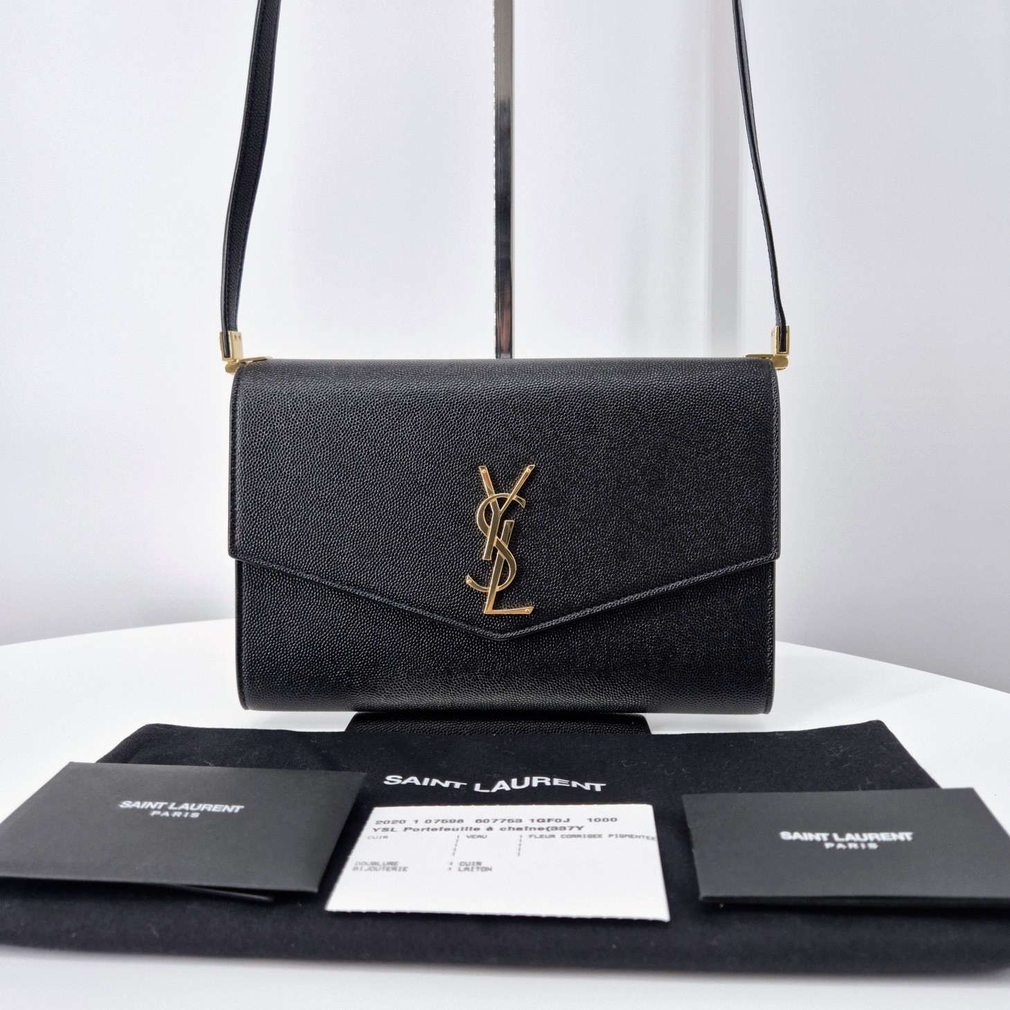 Saint Laurent Uptown Mini borsa a tracolla nera 607753 129920685