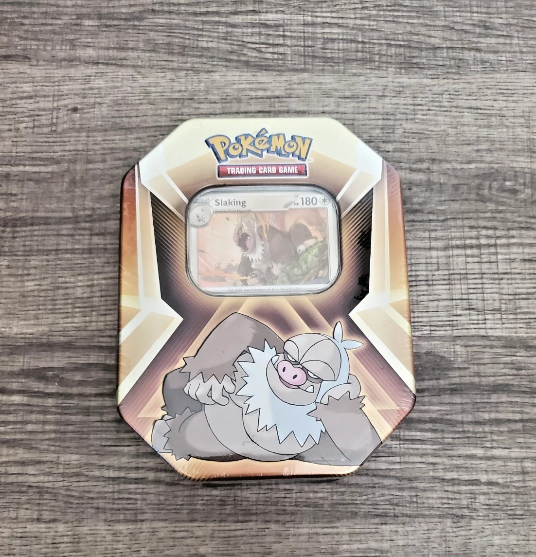Pokemon Triple Whammy SLAKING Tin 3 Booster Packs 3 Foil Cards TCG New &  Sealed