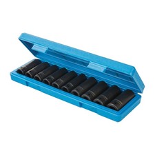Image of Silverline Deep Impact Socket Set 1/2" Drive 6pt Metric 10 pieces 10-22mm 586290