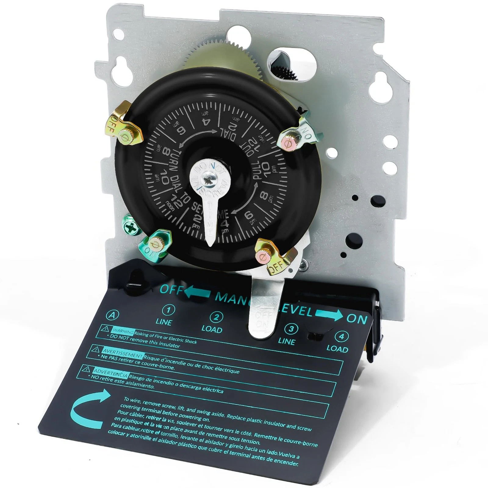 T104M Mechanical Timer Switch (Mechanism Only, No ), 208-277VAC 5HP 40ASPST E...