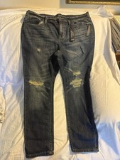 Pantalones de mezclilla ANA ajustados Boyfriend 30-10 tiro medio pierna rasgada relajados NUEVO desgastados