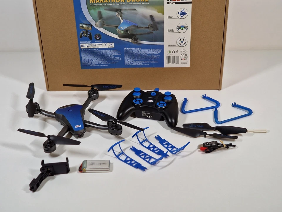 Reely Marathon Rc Quadrocopter RtF Einsteiger Kameraflug Blau RE-9263709 DEFEKT! - Bild 3 von 4