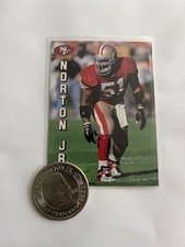 Ken Norton Jr 1996 Save Mart San Francisco 49ers 50th Anniversary Card & Coin