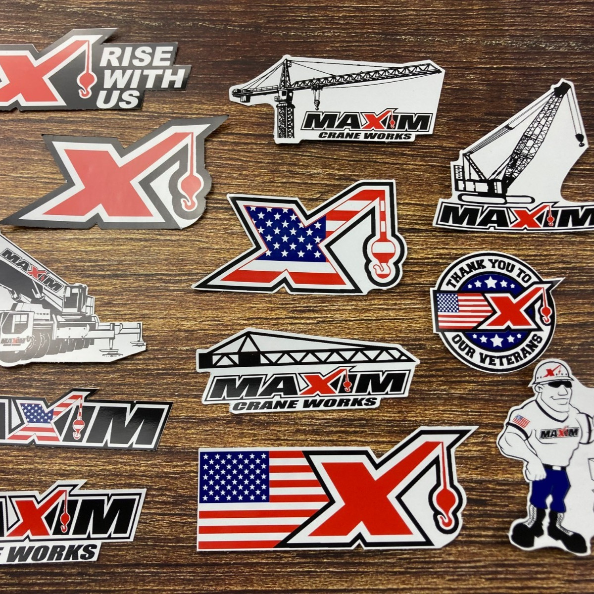 Stickers Maxim Crane Operators Shane McCrane Rodbusters Ironworkers Carpenters
