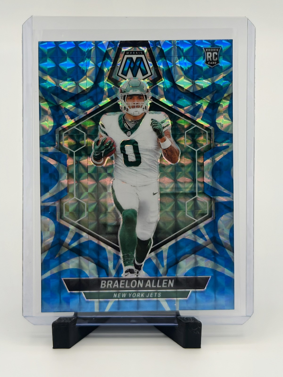 2024 Panini Mosaic Braelon Allen #389 Blue Reactive Mosaic Rookie Jets