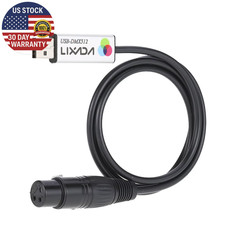 Lixada USB to DMX Interface Adapter LED DMX512 Computer PC Stage Lighting Contro