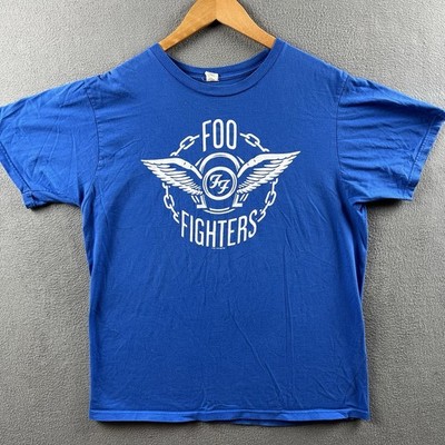 Foo Fighters Shirt Mens Large Blue Winged Logo Graphic Tee Rock Band 2011 Tour