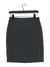 Uniqlo Women's Midi Skirt W 27 in Grey Polyester with Viscose, Elastane A-Line