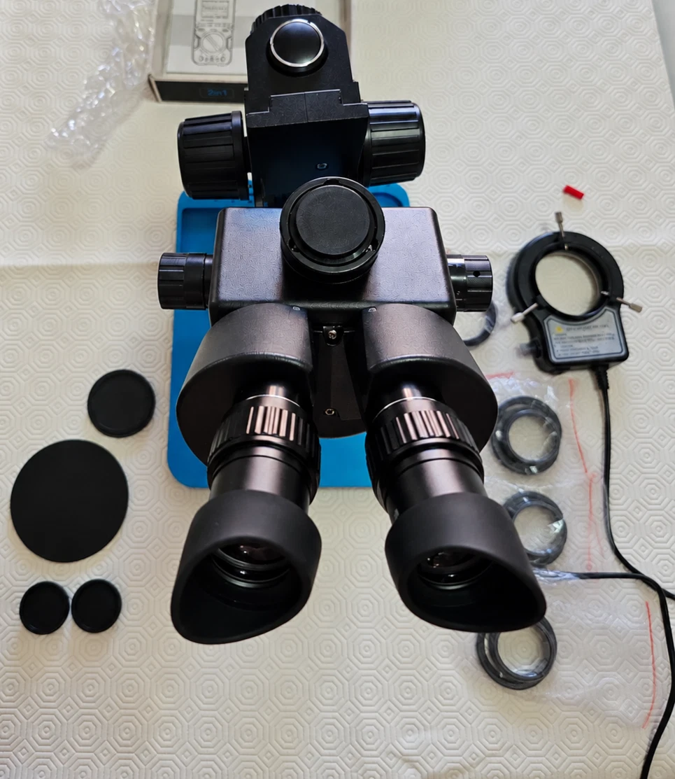 Microscopio trinocular estéreo Eakins 7-45X - 0,5X 0,7X 1X 2X - LED - trípode