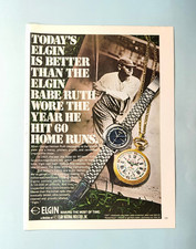 ELGIN GEORGE HERMAN RUTH CLIPPING ADVERTISING ADVERT ADVERTISING MAGAZINE