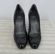 Stuart Weitzman Black Patent Leather Pump Round Toe Stiletto Size 8