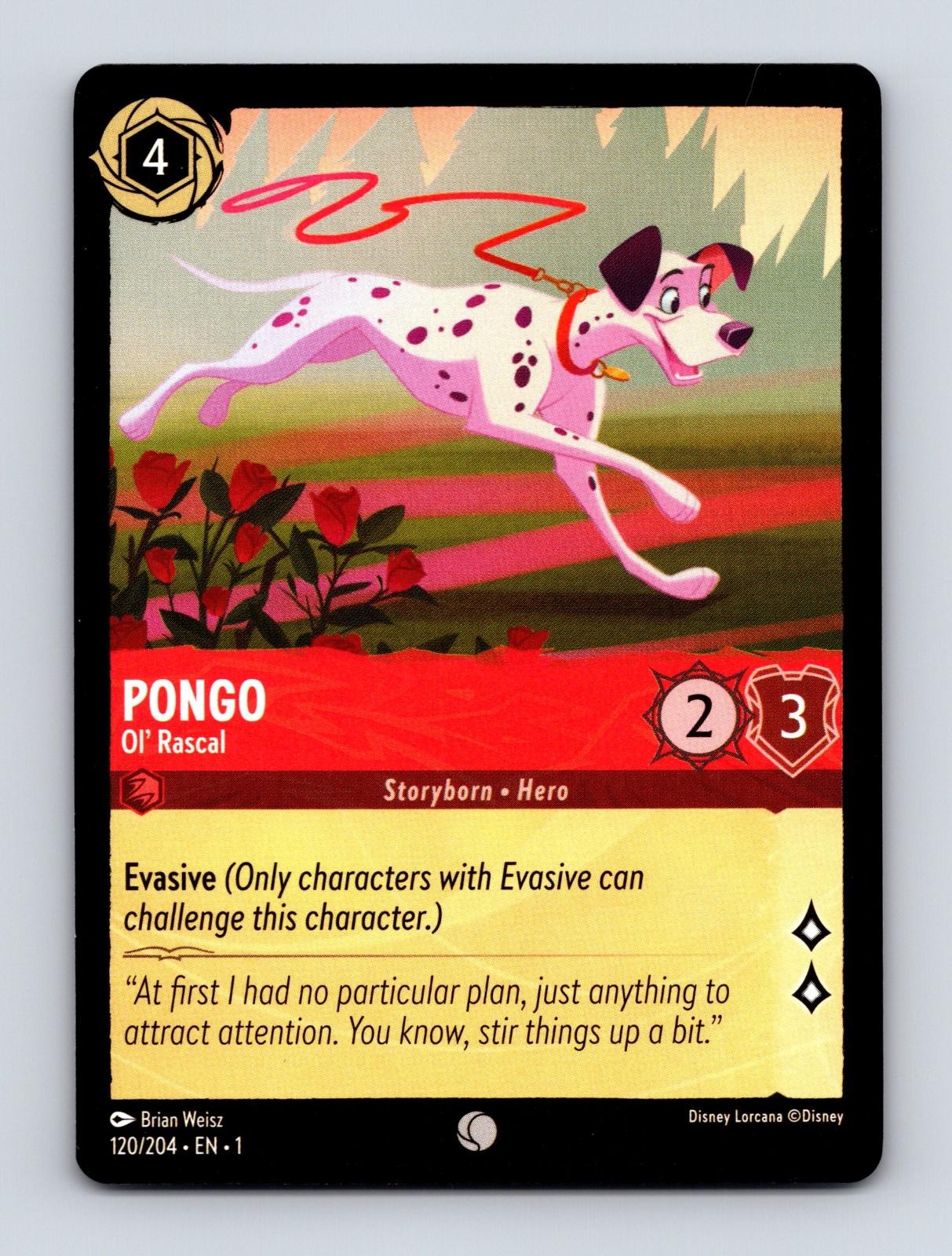 PONGO - OL' RASCAL 120/204 COMMON THE FIRST CHAPTER LORCANA NM