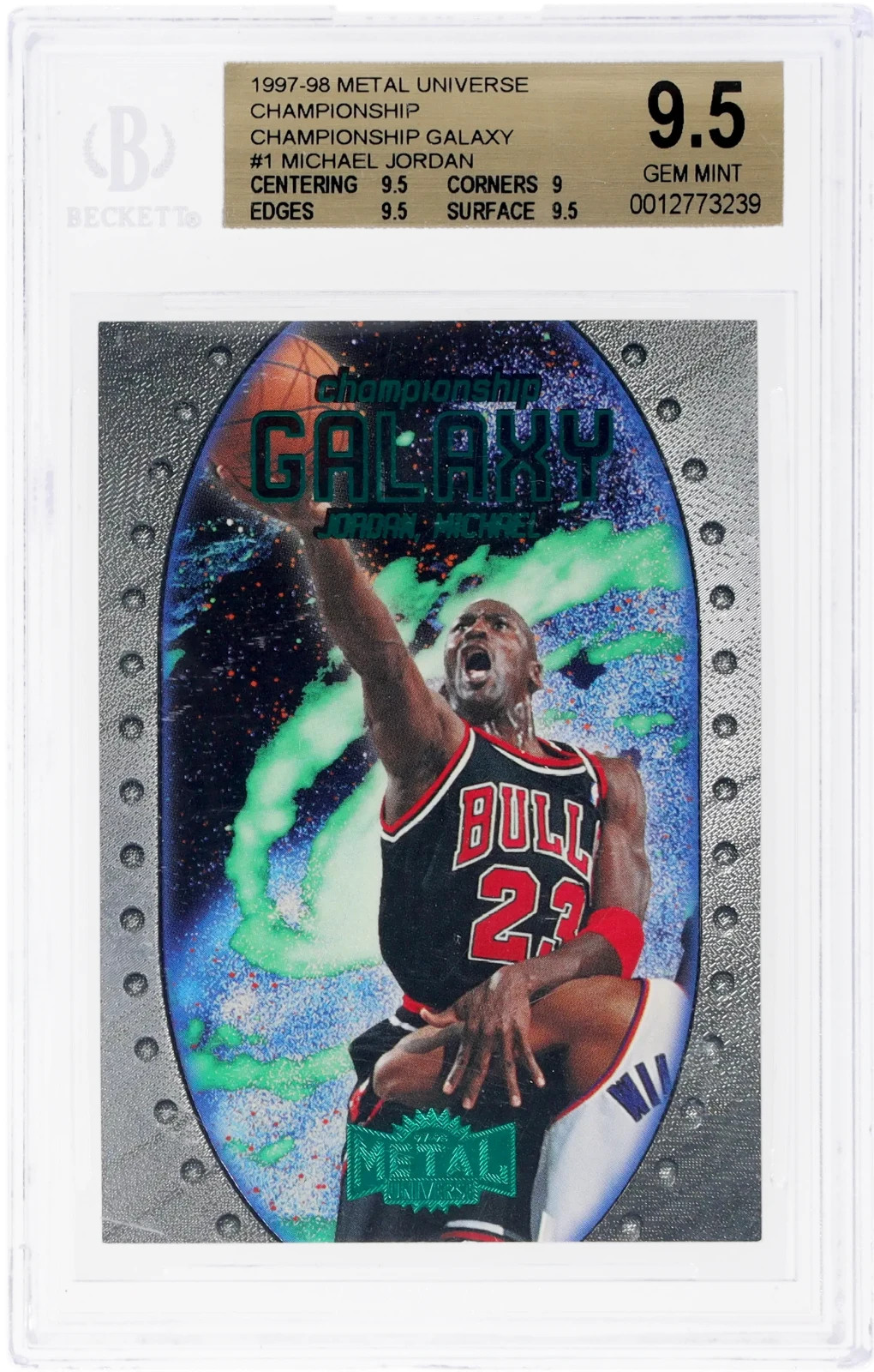 Michael Jordan 1997 Metal Universe Championship Galaxy #1 BGS 9.5