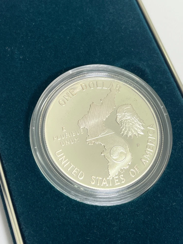1991 Korean War Memorial Silver Dollar Coin Proof Set w/ Box - Image 3 of 4