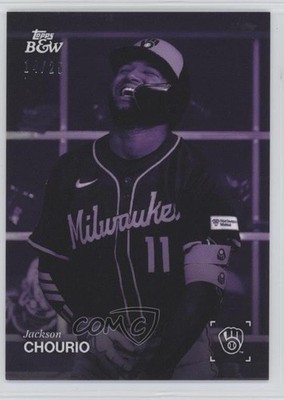 2025 Topps Black & White Purple 14/25 Jackson Chourio #014 15bk