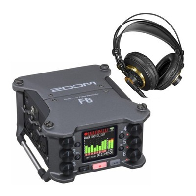 Zoom F6 6-Input  14-Track Multi-Track Field Recorder with Studio Headphones