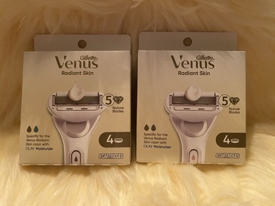 Lot of 2 Gillette Venus Radiant Skin Women razor blade refills, 4ct