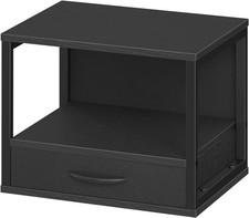 2-Tier Desktop Printer Stand with Drawer, Under-Desk Printer Table with Storage