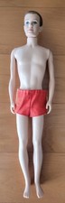 1960s Mattel 750 Ken Doll Brown Flocked Hair w Swim Shorts