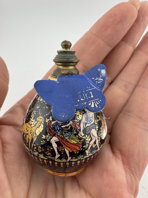 Vintage Greek Perfume Bottle Venus Serie Pallini Attiki 8cm Hand Painted
