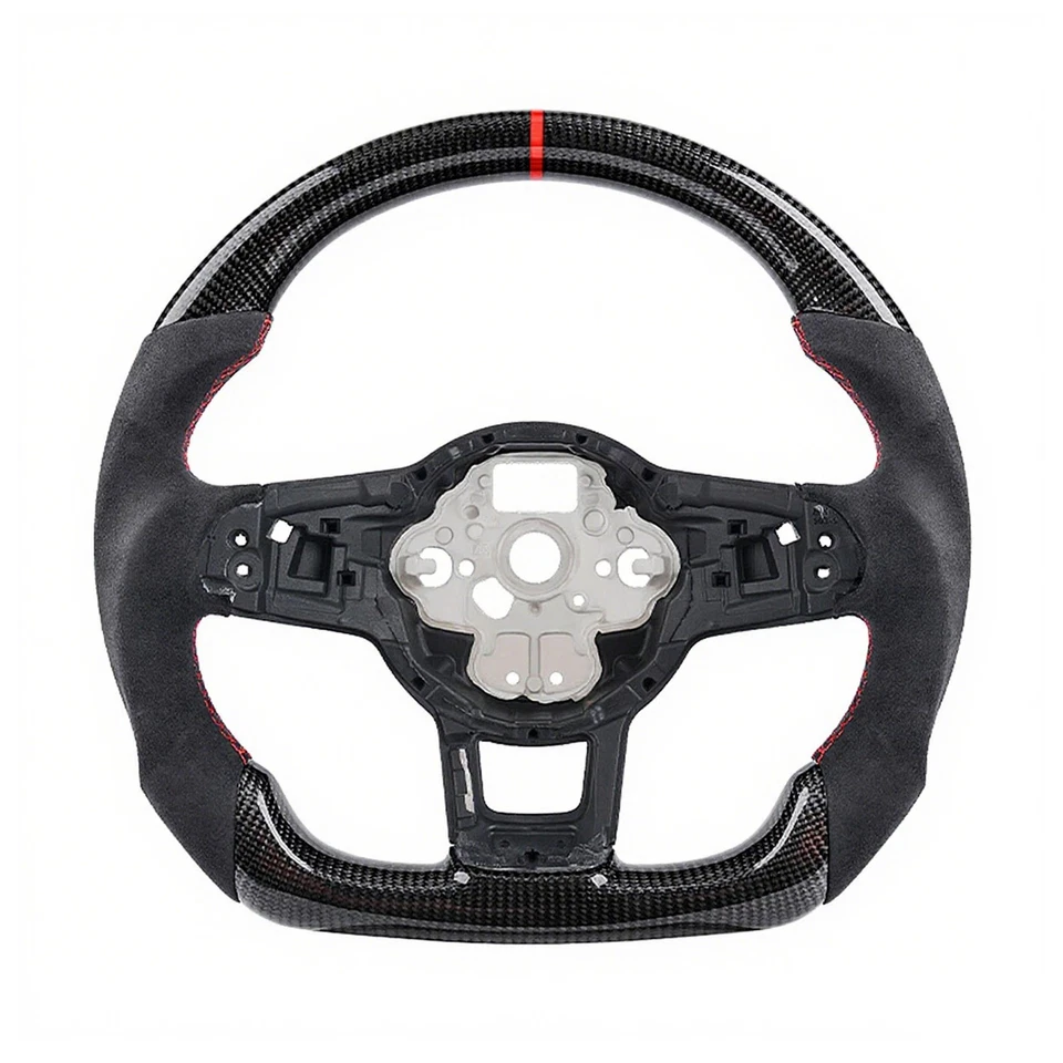 Volante deportivo de fibra de carbono real para Volkswagen VW Golf MK7 GTI 2015-2020 Foto 4 de 4