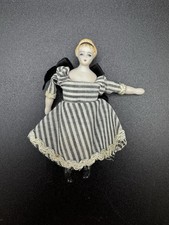 3” Tall Shackman German Victorian Bisque And Cloth Doll