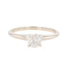 .49ct Round Cut Diamond Solitaire Engagement Ring 14k White Gold Size 5.75