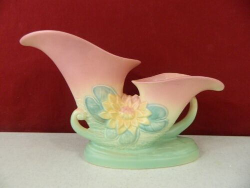 Hull Double Cornucopia Water Lily Vase L27 12" - Picture 2 of 12
