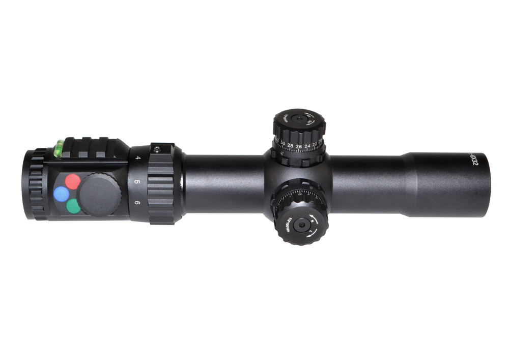 1-6x32 RIFLE SCOPE 35mm WIDE Tube SFP Level Bubble R/G/B ILL