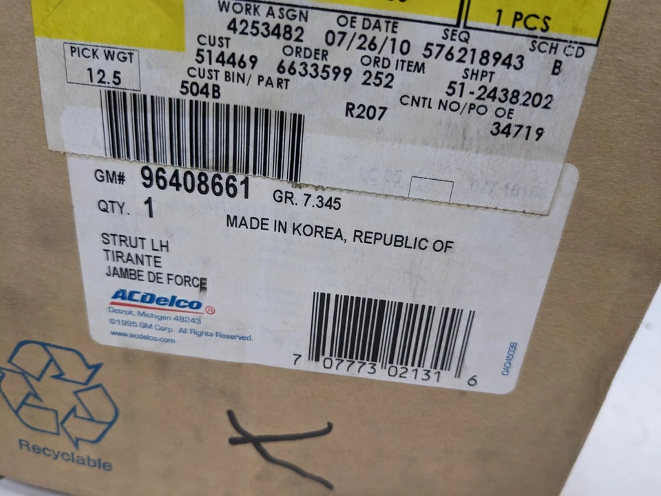 NUEVO ACDelco Suspensión Puntal Delantero Izquierdo 96408661 Aveo 04-11 Pontiac G3 09-10 Foto 2 de 4