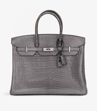 Hermès Gris Paris Matte Alligator Leather Birkin 35cm Retourne